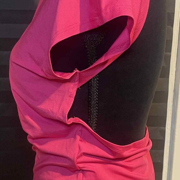 BUNDLE OF TWO BARE BACK WOMEN'S BLOUSES PINK & BLACK POLYESTER BLEND SIZE LARGE - Picture 3 of 5